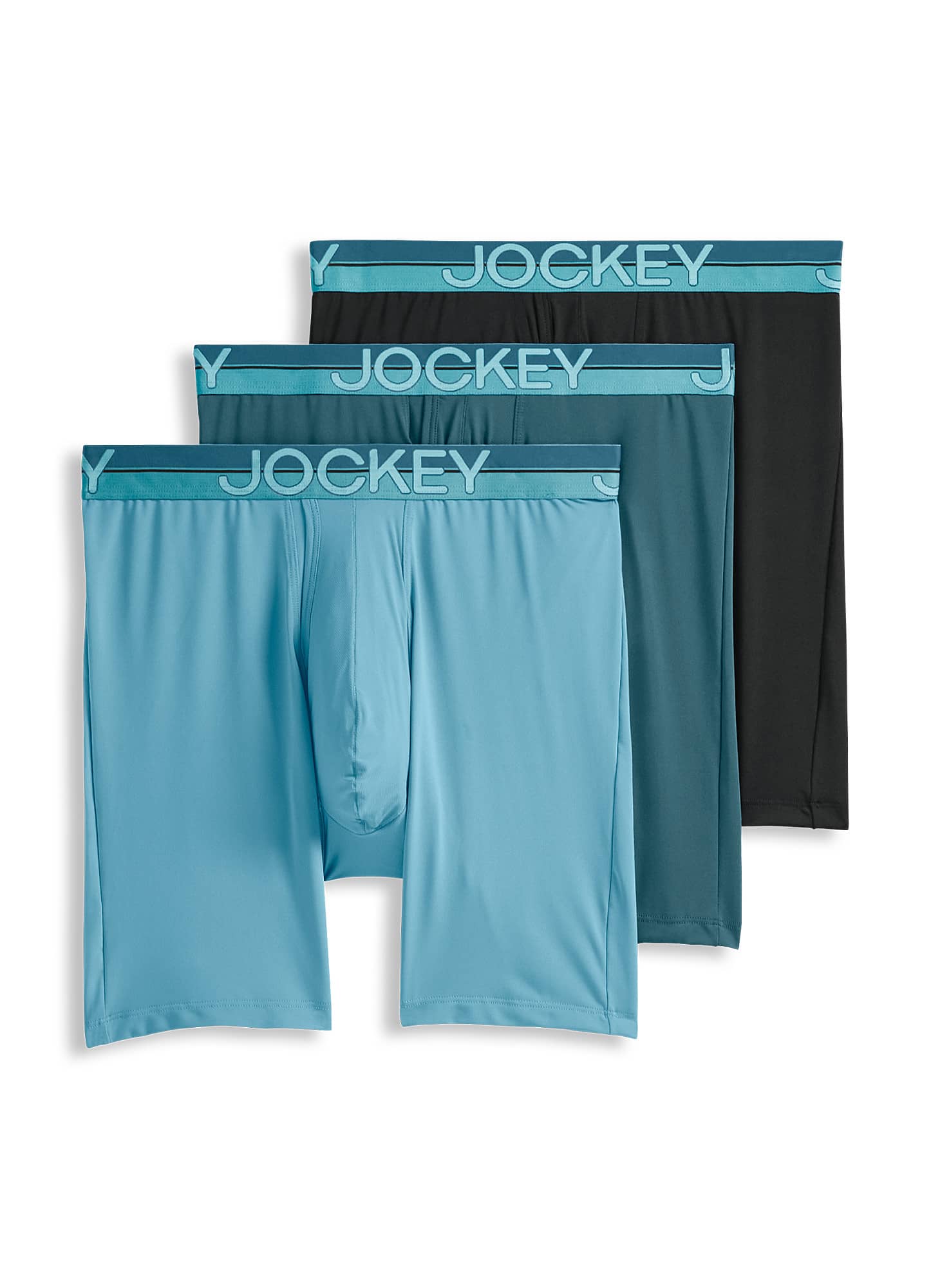 Jockey Infinite Cool Microfiber Stretch 8" Long Leg Boxer Brief - 3 Pack