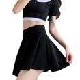 thumbnail image 1 of Apuakthei Jupe Patineuse Mini Décontractée Évasée Polyvalente Extensible de Base pour Femme, 1 of 5