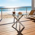 thumbnail image 4 of 90cm Square Glass Dining Table with Chrome Legs - Modern Dining Table, 4 of 8
