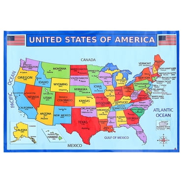 MOVTOTOP USA Map Educational Classroom Poster Teaching Geography Map Household Geography Poster Interesting Learning Poster Wear-Resistant Geography Map Poster