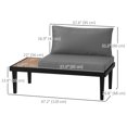 thumbnail image 3 of Outsunny Causeuse d'Extérieur avec Plateau Latéral, Causeuse de Patio Rembourrée, Gris, 3 of 10