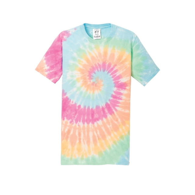 Gravity Threads Mens Tie-Dye Short-Sleeve T-Shirt - Pastel Rainbow - Large