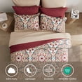 thumbnail image 2 of Regency Heights Queen Size Comforter Set, 9-Piece Bed in a Bag Queen, Red Bedding Comforter Set with Comforter, Flat Sheets, Fitted Sheets with Side Pockets, 2 of 7