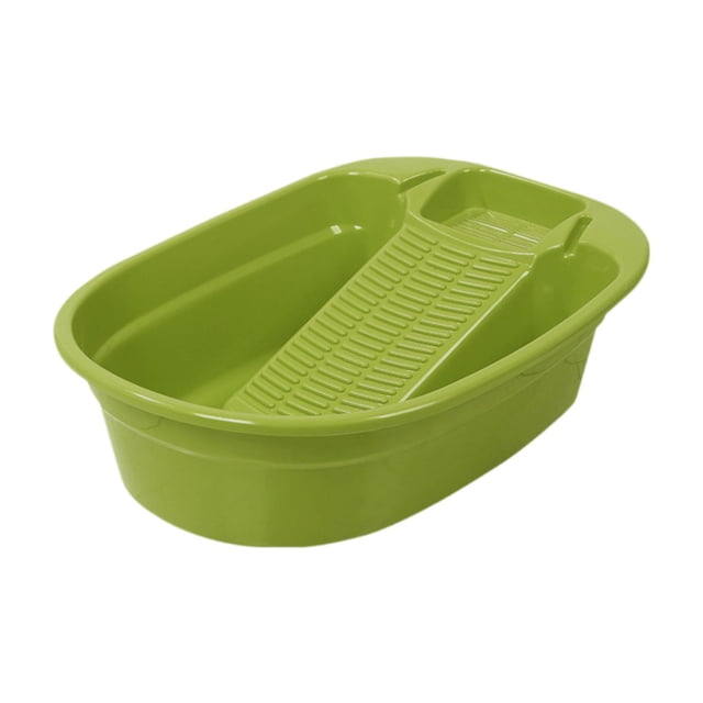 veasfak Hand Wash Basin Laundry Wash Tub with Washboard Non Slip Washing Clothes Laundry green