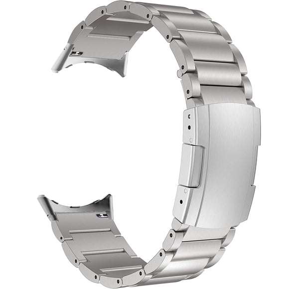 MaKTech Titanium Wristband for Google Watch,Metal Bracelet Strap Include Adapter with Turtle Buckle for Google Pixel Watch 4/3 45mm [2025] (Silver)