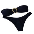 thumbnail image 2 of LYMAYTER Two-Piece Bikini Metal Ring Halter Swimsuit for Womens Beach Swimsuit Set for XS-L, 2 of 9