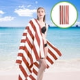 thumbnail image 4 of Red Microfiber Beach Towel Red Stripe Large Size 80X160Cm #0ROR0, 4 of 8