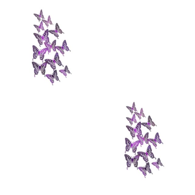 Transemion Glitter And Exquisite Stickers For Amazing Home Decor With Butterflies Various LK12 Purple 2Set