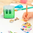 thumbnail image 4 of ZZkhGO Transparent Pencil Sharpener, Candy Color Pencil Planer with Dual Hole and Carbon Steel Blade, Portable School Supplies for Students Teachers Artists, Green, 4 of 5