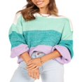 thumbnail image 4 of Pullovers à Manches Longues Col Rond pour Femmes avec Contraste de Couleur, 4 of 9