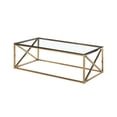 thumbnail image 2 of TABLE BASSE K-LIVING PALMA AVEC PLATEAU EN VERRE TRANSPARENT ET BASE EN ACIER INOXYDABLE POLI OR, 2 of 6