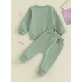 thumbnail image 4 of Faithtur 2PCS Baby Girls Fall Outfits Long Sleeve Rainbow Print Sweatshirt + Pants Set Toddler Clothes, 4 of 9