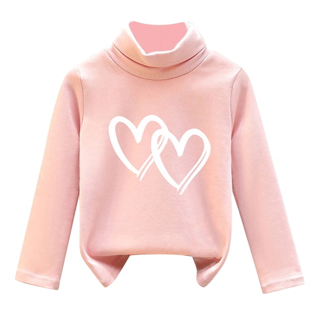 Girls Fall Shirts And Tops High Collar Velvet Warmth Soft Unisex F Going Out Fall Tops for 7-8 Years