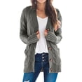 thumbnail image 1 of Kcodviy Sweaters Womens Open Sleeve Womens Sweater Cardigan Open Front Knit Boho Long Patchwork Winter Trench Coat Women Long Coat Cardigan Pockets Front Open Cardigans for Women Sweater, 1 of 5