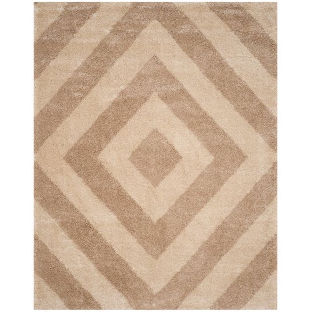 Safavieh Portofino Shag 8' X 10' Power Loomed Rug in Ivory and Beige