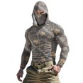 thumbnail image 1 of Chandail à Capuchon Rafraîchissant pour Hommes Unisexe à Imprimé Camouflage, Couvre-Visage et Protection Solaire UPF, Haut à Manches Longues Coupe Raglan avec Tissu Ultraléger Qui Évacue l'Humidité, Capuche Ajustable pour Aventures d'Été Style Décontracté Sportif, 1 of 9