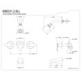 thumbnail image 4 of Kingston Brass KB6231LL Three Handle Tub & Shower Faucet, 4 of 4