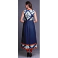 thumbnail image 4 of Bimba Robe Shibori Anarkali Bleu Indigo Col Mandarin Sans Manches Kurtis pour Femmes Imprimé Robe Maxi Moyen, 4 of 6