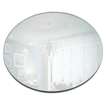 Assiette Ronde pour Miroir - Ensemble de 12 Plateaux Ronds pour Miroir - Diamètre de 8 Pouces, Bord Arrondi de 1,5 mm d'Épaisseur - Parfait pour Table, Centres de Table de Mariage, Déco Murale, Bricolage