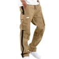 thumbnail image 1 of RKSTN Mens Cargo Pants Relaxed Fit Sport Pants Jogger Sweatpants Drawstring Outdoor Patchwork Trousers with Pockets, 1 of 5