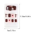 thumbnail image 3 of ziyahi False Nail Wearable Perfect Matching Simple to Wear No Irritating Odor Fake Fingernail Breathable Press Type Adjustable Paster Type 16 Type 37 F741 1Set, 3 of 6
