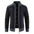 thumbnail image 2 of DPTALR Cardigan Tricoté à Manches Longues Patchwork Décontracté pour Hommes avec Fermeture Éclair, 2 of 4