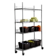 thumbnail image 1 of TRINITY EcoStorage™ 4-Tier Wire Shelving Rack | 48" X 18" X 72" | Nsf | Includes Wheels | Chrome, 1 of 9