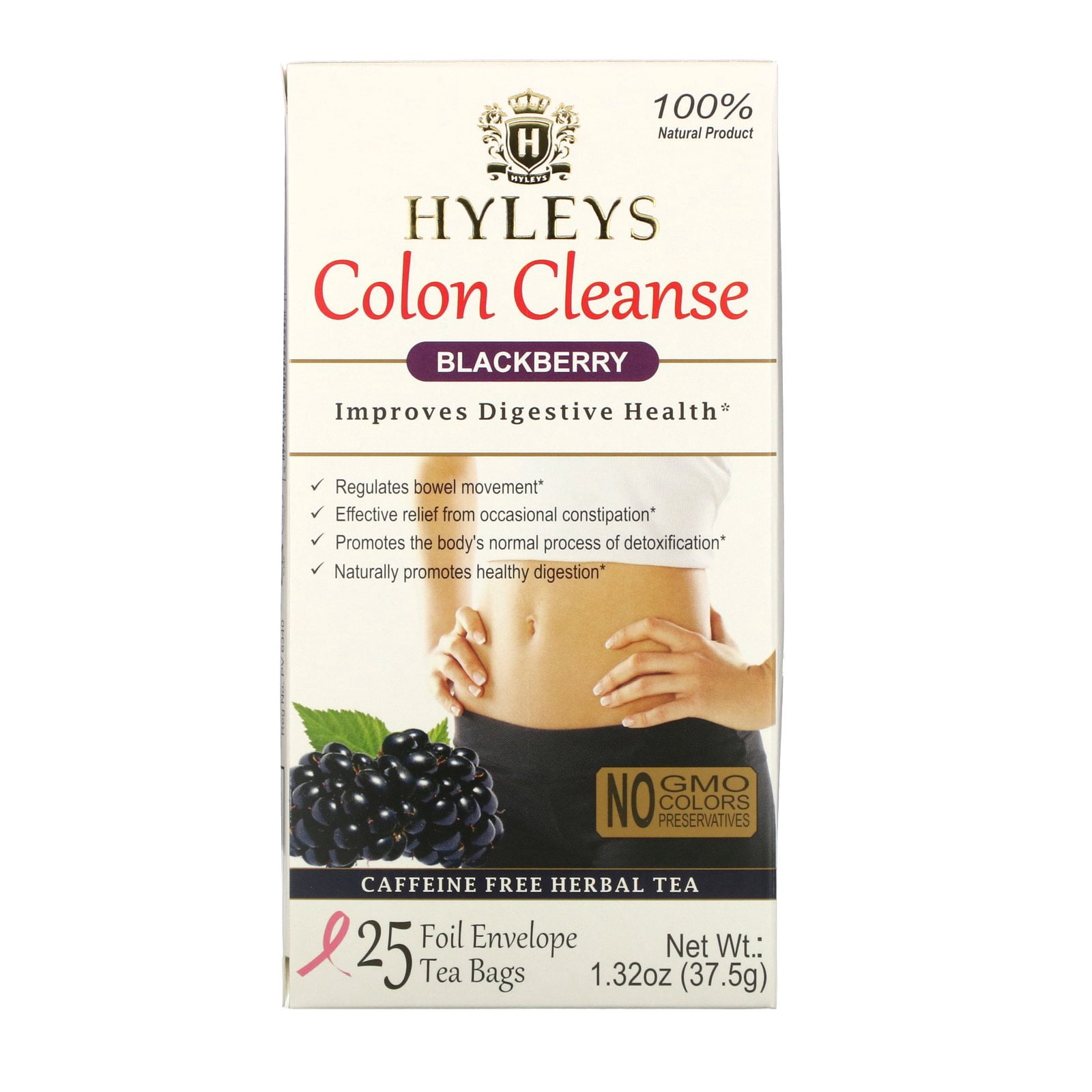 Hyleys Tea, Colon Cleanse, Blackberry , 25 Tea Bags, 1.32 oz (37.5 g)