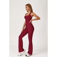 thumbnail image 3 of PISONIC Women Two Piece Workout Sets Racerback Tank Tops Matching High Waisted Flared Leggings with Pockets Gym Yoga Outfits, 3 of 6