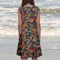 thumbnail image 4 of Ovzne Robes pour Femmes Robe pour Femme Mode pour Femmes Vacances Été Couleur Unie Sans Manches Fête Plage Robe Grande Taille Robe Maxi Imprimée Liquidation, 4 of 6