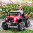 thumbnail image 2 of VOLTZ TOYS Jeep 12V Kids Ride On Car Toy with Open Doors, Working Searchlights, Parental Remote Control & LED Headlights - Red, 2 of 7