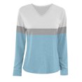 thumbnail image 3 of Pisexur Sweats à Capuche Femme Mode Color Block Patchwork V Col Sweat-Shirts Décontractés à Manches Longues pour Femmes Sweat-Shirt Oversize Léger et Fluide pour Femmes Tops Pull, 3 of 3