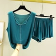 thumbnail image 2 of Chbgutlmr 2 Piece Womens Pajama Sets Summer V Neck Sleeveless Tops Ruffle Elastic Waisted Shorts Lounge Outfits, 2 of 3
