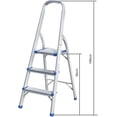 thumbnail image 2 of Stanz (TM) 3 Step Aluminum Frame Stool with Hand Grip, Three Steps Ladder 300 Pound Capacity, 2 of 3
