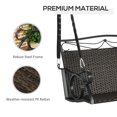 thumbnail image 4 of Outsunny 2-Person Wicker Porch Swing Hanging Swing Bench with Steel Chains, 4 of 10