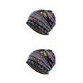 thumbnail image 1 of Maytalsory Bonnet Hijab Ethnique Imprimé Floral Turban Coloré Réglable Protection des Oreilles Accessoires de Style Bonnet Bleu Floral 2Set, 1 of 6