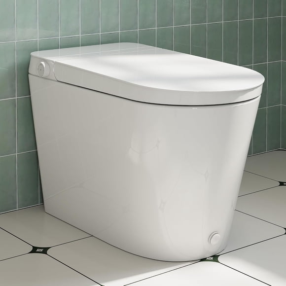 HOROW Toilet Non-Electric Bidet Auto Flush, Battery Powered, 12" Rough-In, White N30