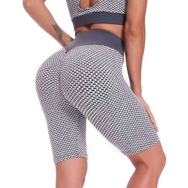 KIHOUT Workout Biker Shorts for Women Tummy Control High Waisted Exercise Athletic Gym Running Yoga Shorts
