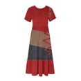 thumbnail image 4 of FAIWAD Robe à Manches Courtes pour Femme Grande Taille, à Blocs de Couleur, Robe d'Été Décontractée, Fluide, Coupe Trapèze, avec Poches, 4 of 4