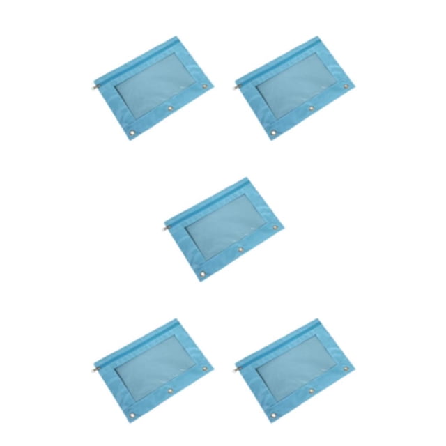 Dalazy Practical Office Supplies Stylish Zippered Document Pouch Storing Files Sky Blue 5Set