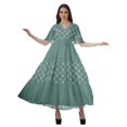 thumbnail image 4 of Moomaya Tunique à Manches Courtes Robes de Cocktail pour Femmes Robe en Coton Slub Imprimée, 4 of 4