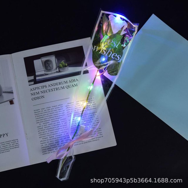 KUIZAP 1pc Led Light Up Glowing Roses Red Flower Bouquet Led Flash Handheld Valentine's Day Glow Party Wedding Decoration(champagne)