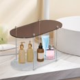 thumbnail image 2 of simhoa 2 Layer Bathroom Storage Rack Shower Shelf Makeup Organizer Counter Vanity Clear Brown, 2 of 5