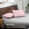 thumbnail image 2 of Bare Home Percale Weave Pillowcase Set - 300 Thread Count - 100% Organic Cotton - Standard, Dusty Pink, 2 of 4