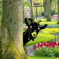 thumbnail image 2 of Metal Peeping Garden Decor Goat, Animal Silhouette Hanging Statue for Fence or Tree, Wall, 2 of 8