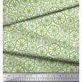 thumbnail image 2 of Soimoi Green Rayon Fabric Wheel Ethnic Print Sewing Fabric Yard 42 Inch Wide, 2 of 3