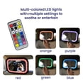 thumbnail image 2 of GoldBug Glow Rétroviseur de siège d’auto pour bébé orienté vers l’arrière, télécommande LED réglable, noir, 2 of 7