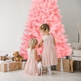 thumbnail image 4 of Gymax 6ft Pink Artificial Christmas Tree Hinged Spruce Full Tree w/ Metal Stand, 4 of 10