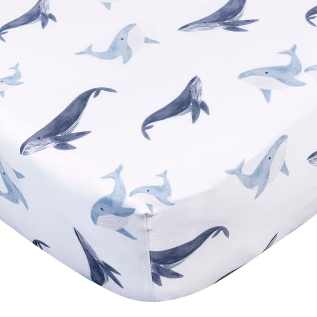 Gerber Infant Knit Crib Sheet Whales