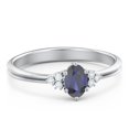 thumbnail image 1 of Birthstone Oval Ring with Shoulder Accents - Blue Sapphire (September), 1 of 5